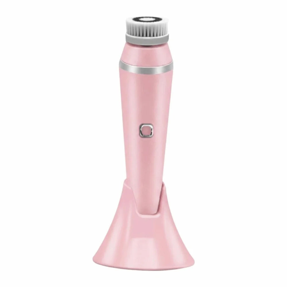 Silicone Electric Facial Cleansing Brush 4 Replaceable Brush Heads Ultrasonic Face Cleansing Device USB Recharge Genttle