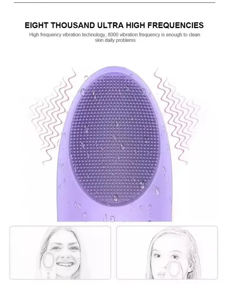 Multifunction Warm Facial 4 in 1Cleaning Brush Electric Face Washing Instrument 56℃ Face Massager Eye Face Cleaning Anti-Aging