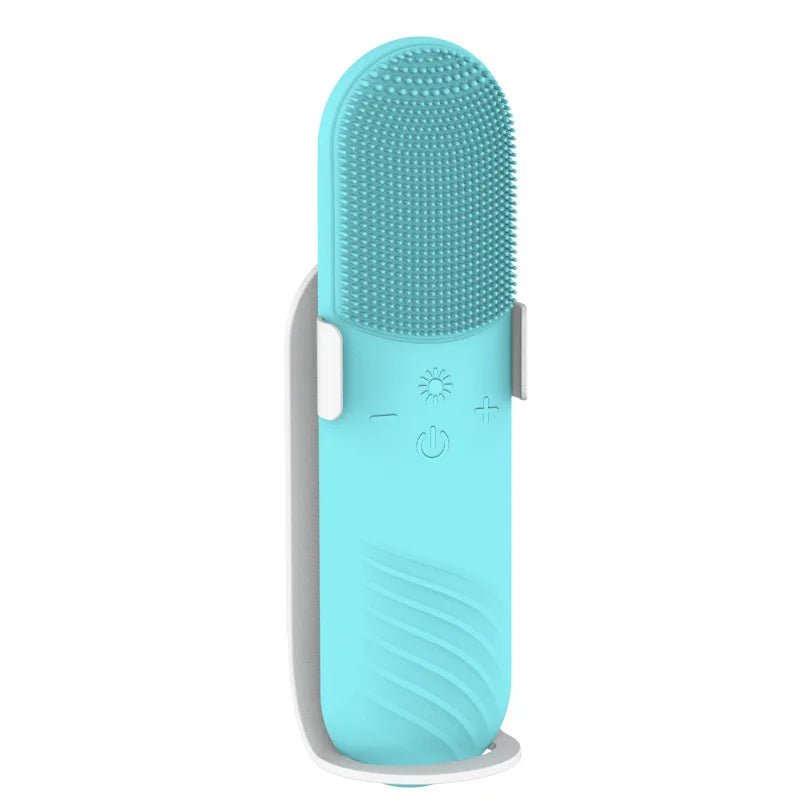 Warm Electric Facial Cleanser Brush Home Use Facial Skin Tightening Deep Cleaning Silicone Face Brush