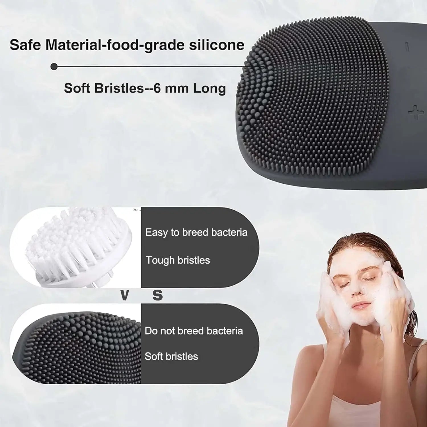 Electric Face Cleansing Brush Sonic Electric Facial Cleanser Facial Cleansing Brush Skin Scrubber Skin Massager Skin Care Tools