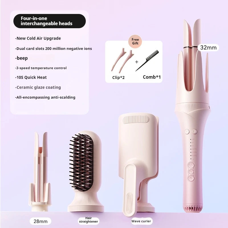 Multi-functional Automatic Curling Iron Interchangeable Heads 100 Million Negative Ions Anti-scald Hair Styler for Women