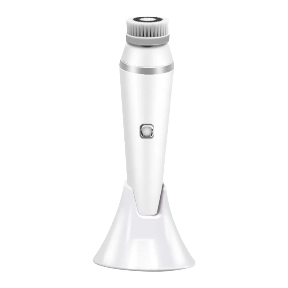 Silicone Electric Facial Cleansing Brush 4 Replaceable Brush Heads Ultrasonic Face Cleansing Device USB Recharge Genttle