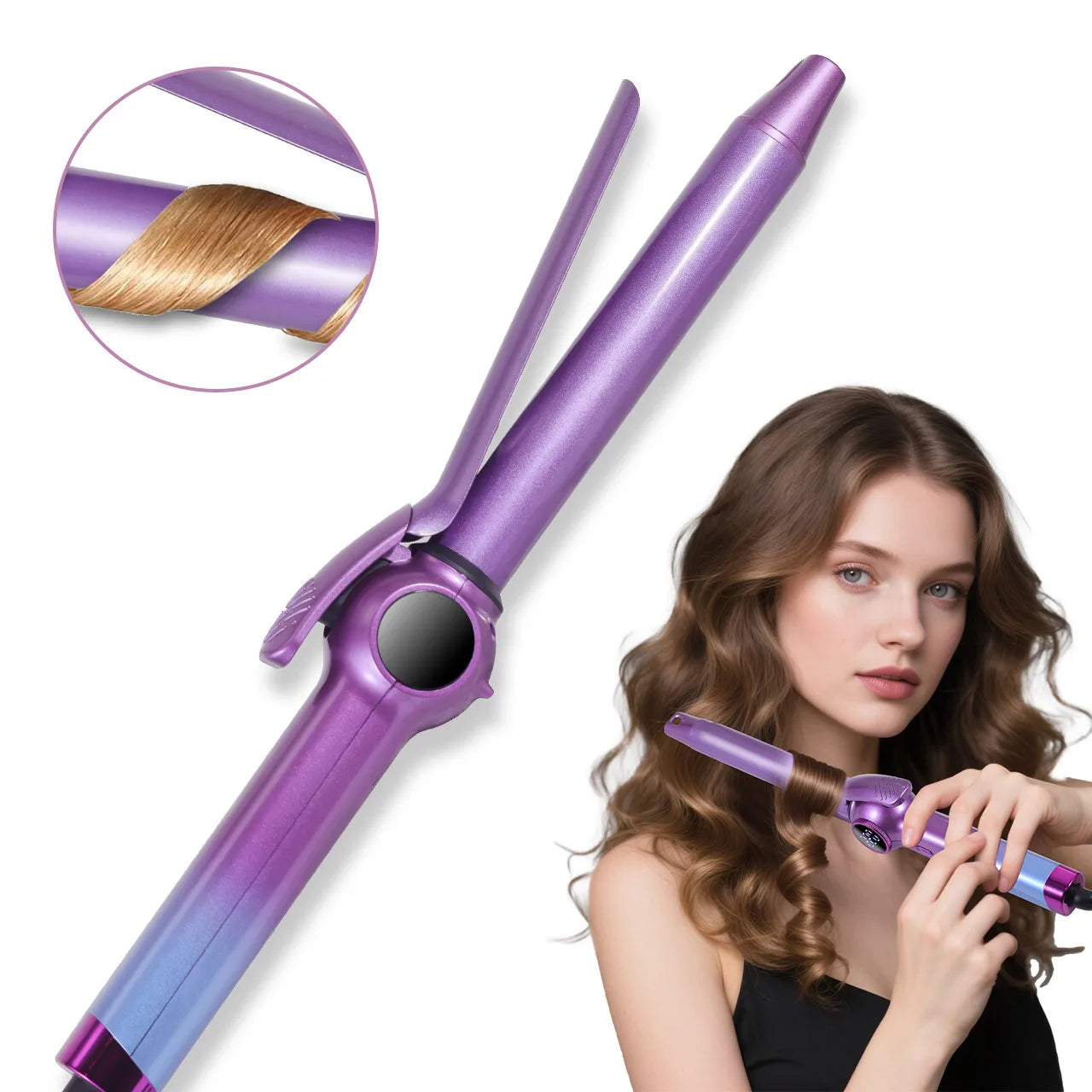 Hatteker Electric Curling Iron for Women Portable Negative Hair Curler No Damage to Hair Convenient for Home Use