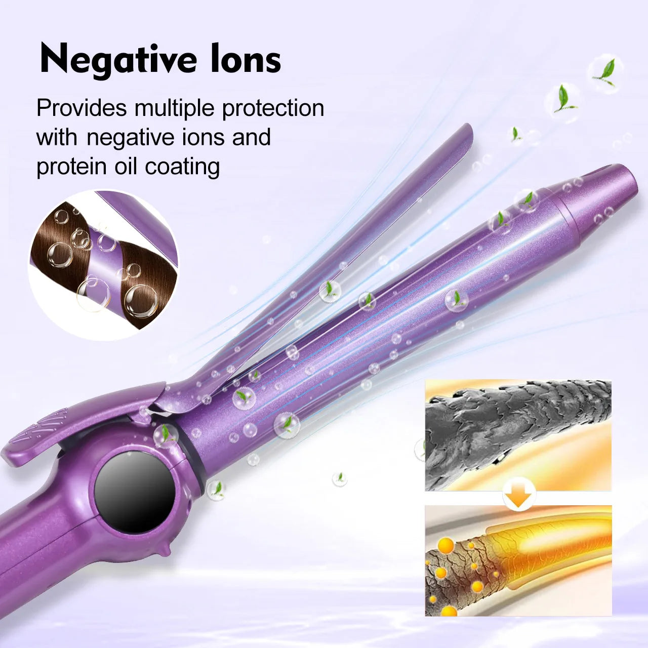Hatteker Electric Curling Iron for Women Portable Negative Hair Curler No Damage to Hair Convenient for Home Use