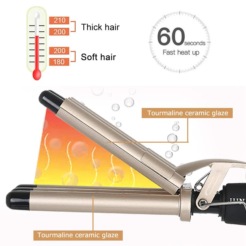 Women Handheld Beauty Professional Styler Hair Curler 5 Barrel Hair Curling Iron Wand Waver Five Barrel Hair Curler