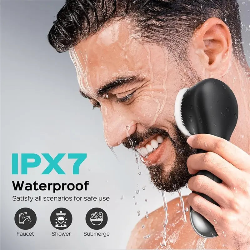 Silicone Electric Exfoliator Face Scrubber For Men Women Vibration Automatic Foaming Facial Cleansing Brush
