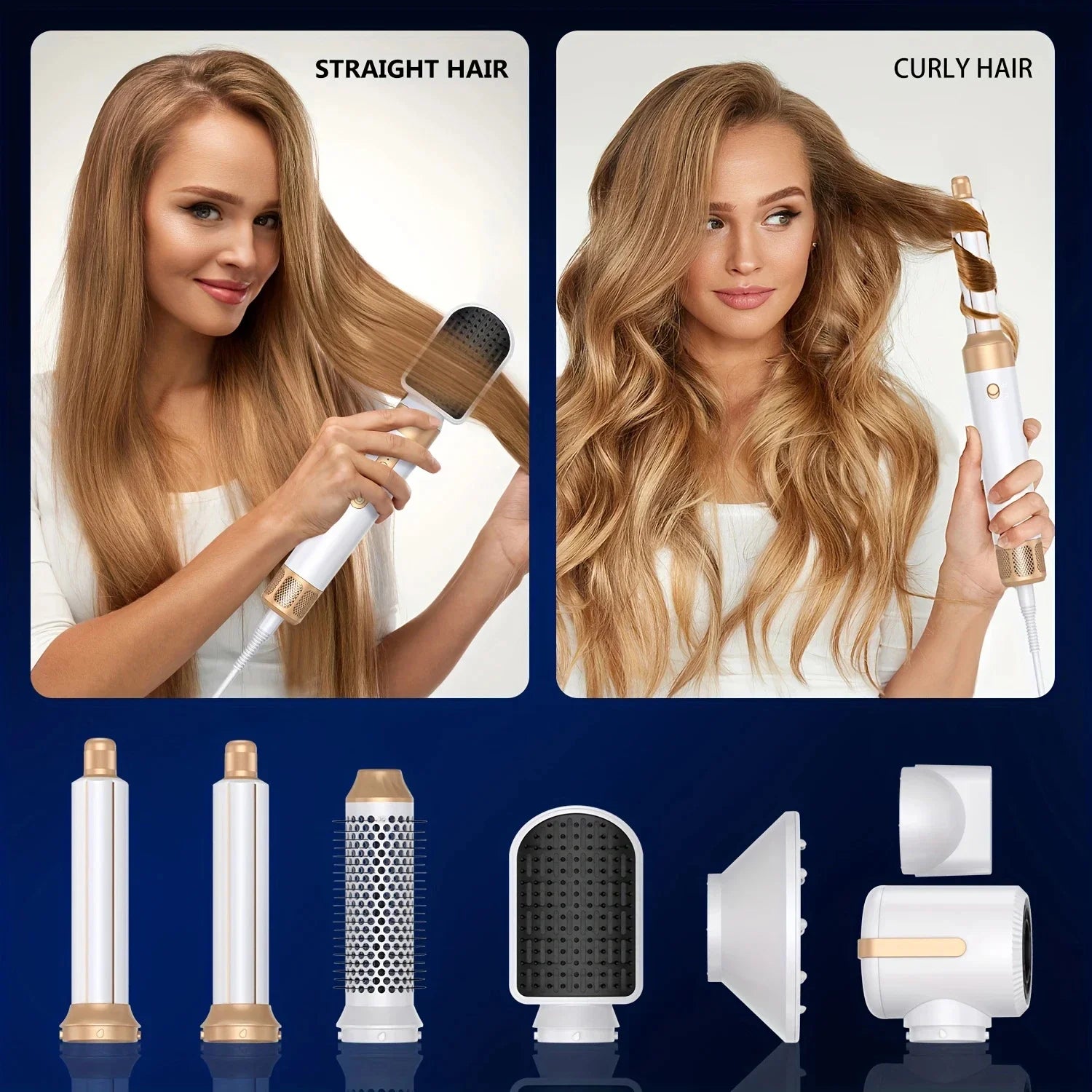 7 in 1 Hair Dryer Hot Comb Set Professional Curling Iron Hair Straightener Styling Tool For Dyson Airwrap High Speed Hair Dryer