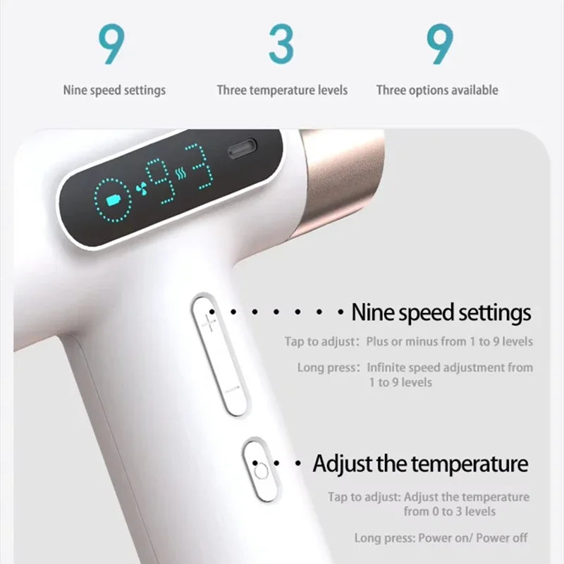 Wireless Hair Dryer For Students Dormitory 300W High Speed Motor Portable USB Charging Cold Hot Wind Blow Dryer Tool