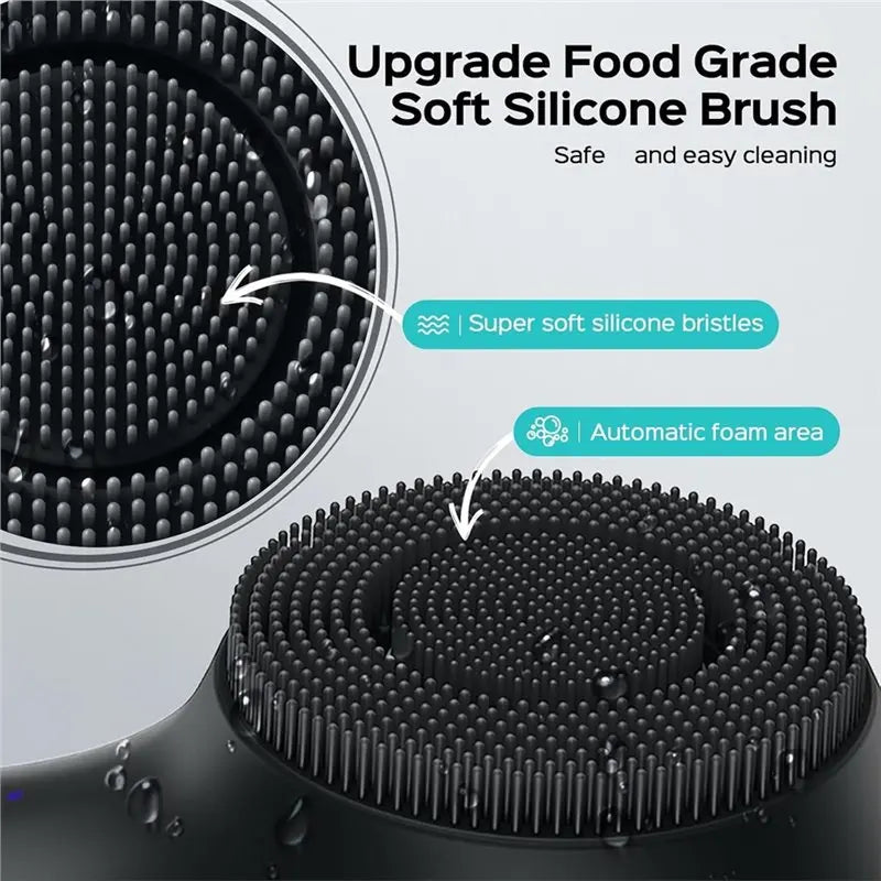 Silicone Electric Exfoliator Face Scrubber For Men Women Vibration Automatic Foaming Facial Cleansing Brush