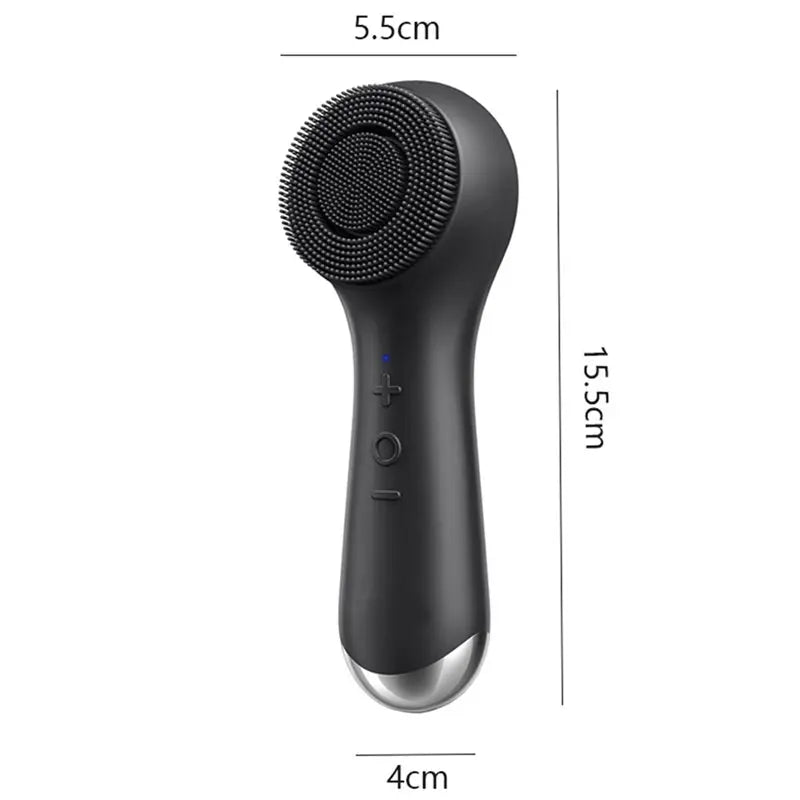 Silicone Electric Exfoliator Face Scrubber For Men Women Vibration Automatic Foaming Facial Cleansing Brush