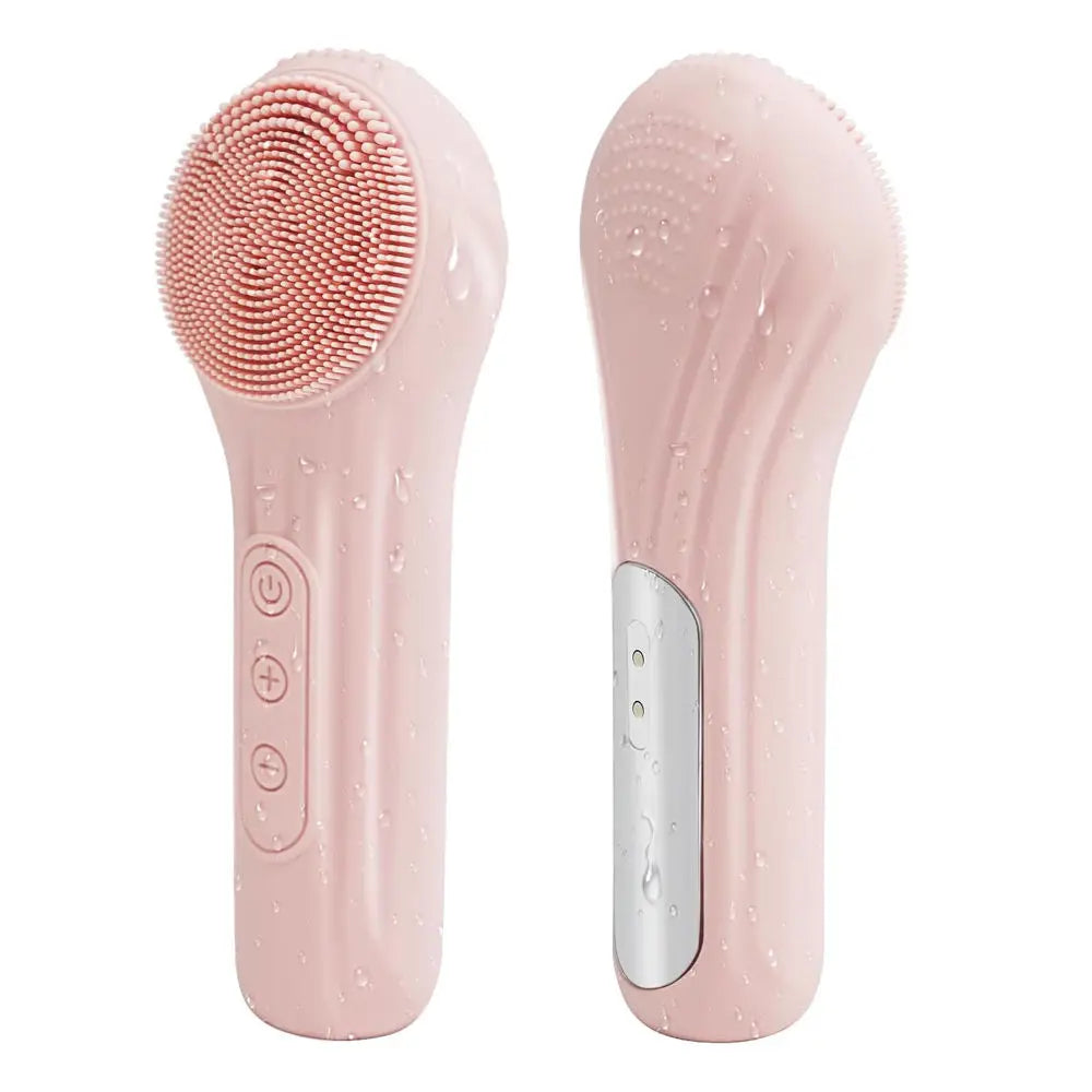 2 in 1 Sonic Waterproof Facial Cleansing Brush Rechargeable Silicone Face Scrubber Vibrating Exfoliator Cleaner Skin Care Tool