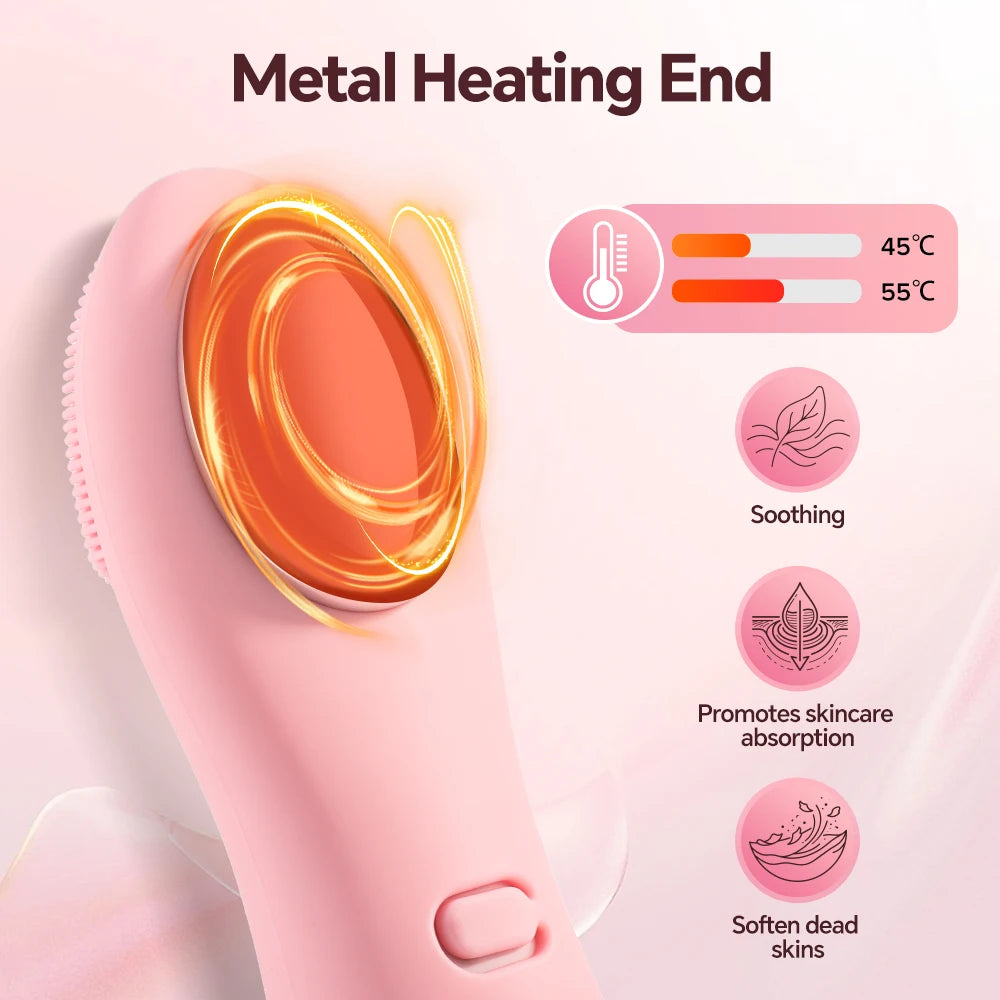 Waterproof Facial Cleansing Brush for Men & Women Rechargeable Exfoliating Face Scrubber Cleanser Brush with 4 Cleanser Heads