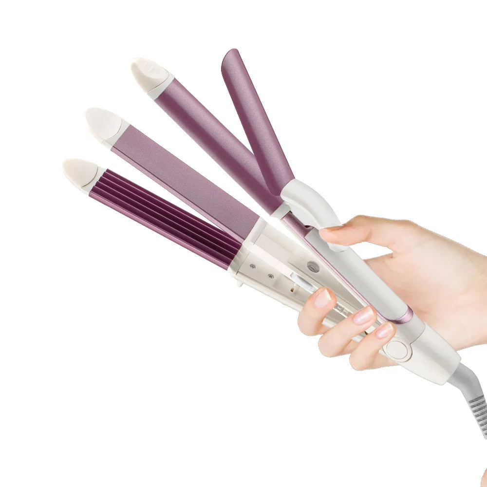 3 in 1 Electric Hair Curler and Straightener Personal Hair Styl...