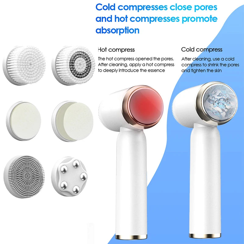 Electric Facial Cleansing Brush With Led Display Sonic Vibration Technology 3 Speed Modes, Exfoliator Ultrasonic Deep Cleansing