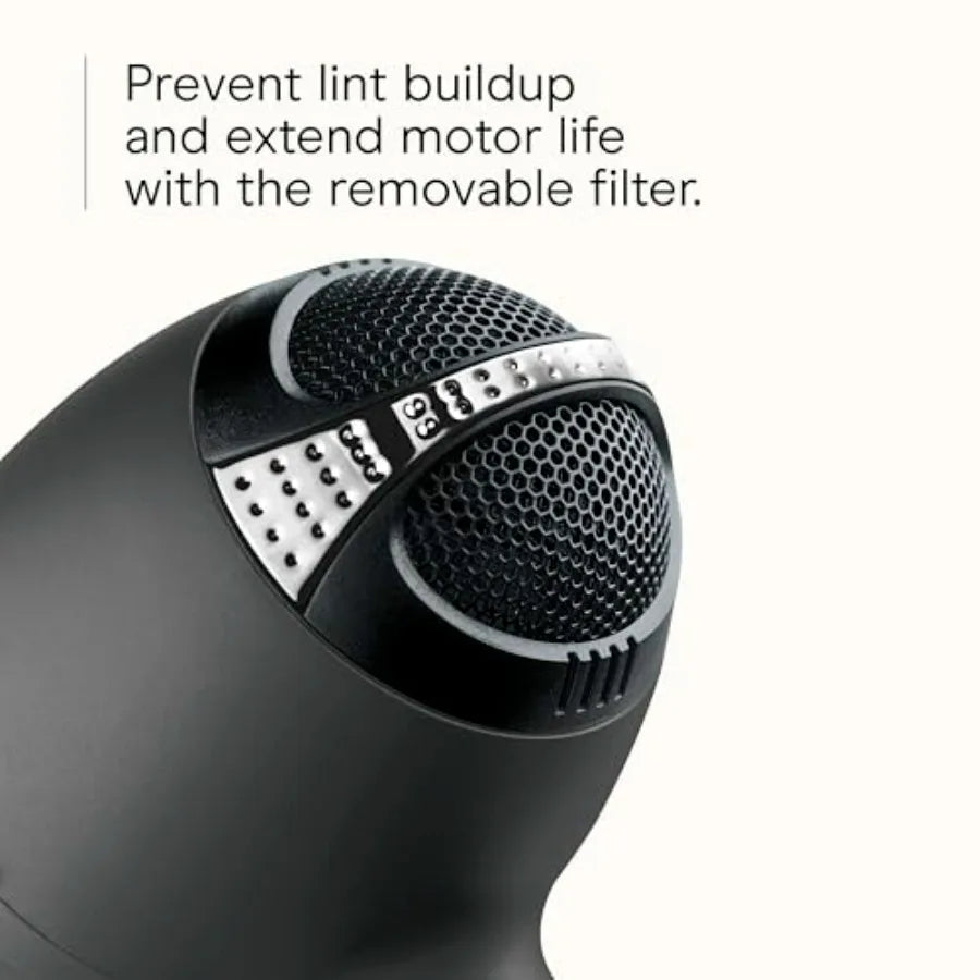 Hair dryer for professional use, ceramic-tourmaline material, gray color, with diffuser, concentrator and blowout brush, AC mot