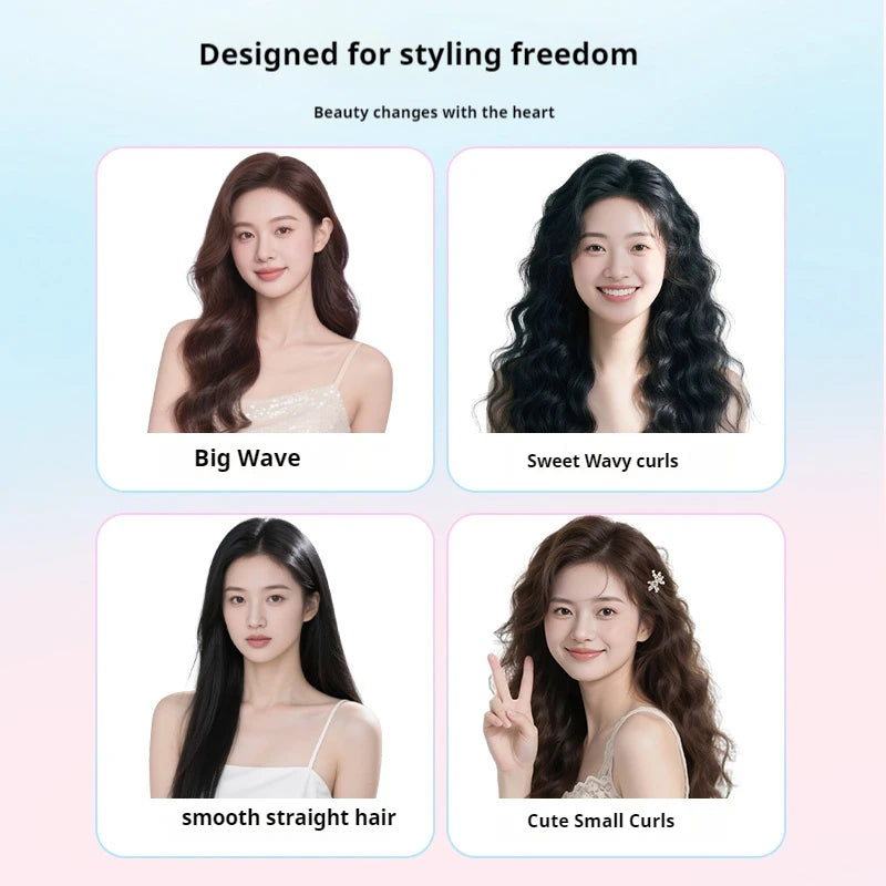 Multi-functional Automatic Curling Iron Interchangeable Heads 100 Million Negative Ions Anti-scald Hair Styler for Women